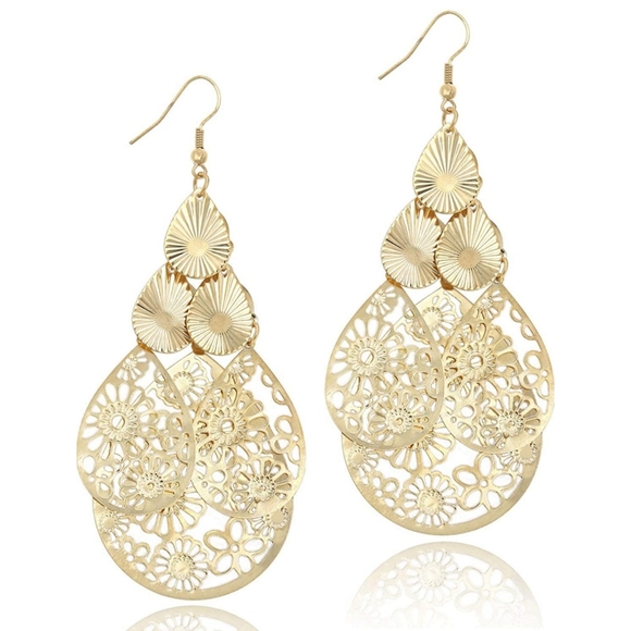 Drop Dangle Earrings 14K gold earrings Vintage